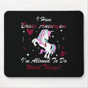 Brain Aneurysm Awareness Burgundy Ribbon Unicorn S Mouse Mat