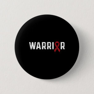 Brain Aneurysm Awareness Burgundy Ribbon Warrior 6 Cm Round Badge