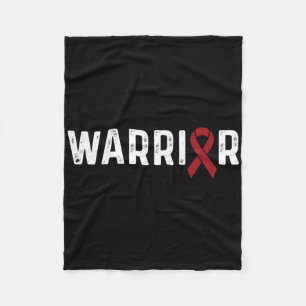 Brain Aneurysm Awareness Burgundy Ribbon Warrior Fleece Blanket
