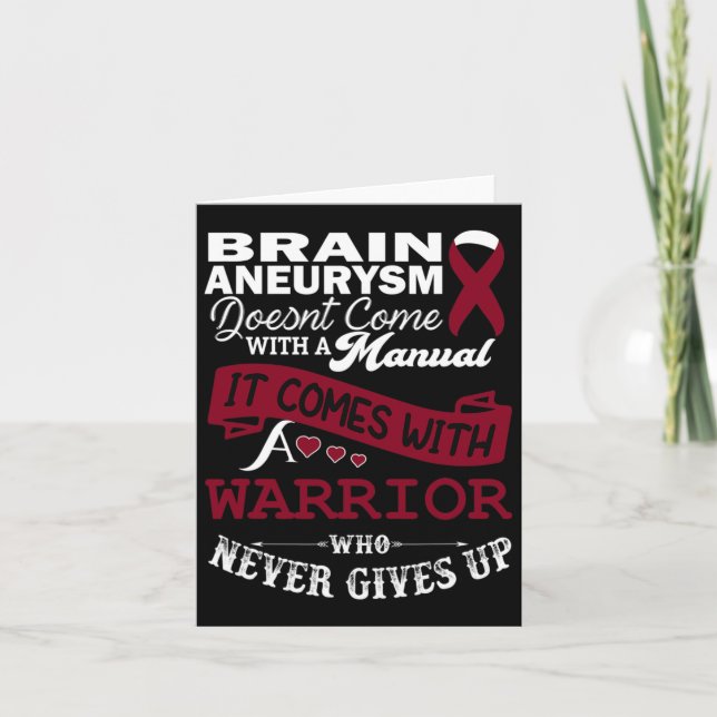 Brain Aneurysm Awareness Burgundy Ribbon Warrior S Card (Front)