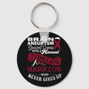 Brain Aneurysm Awareness Burgundy Ribbon Warrior S Key Ring