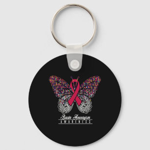 Brain Aneurysm Awareness Butterfly Lovers Gifts  Key Ring