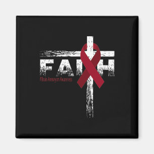 Brain Aneurysm Awareness Christian Faith and Cross Magnet