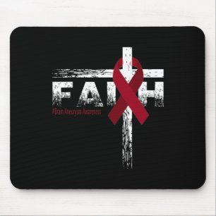 Brain Aneurysm Awareness Christian Faith and Cross Mouse Mat