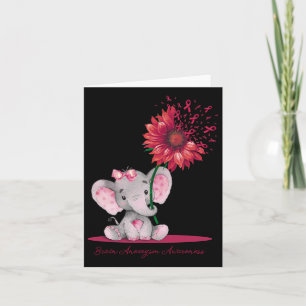 Brain Aneurysm Awareness Cute Elephant Sunflower B Card