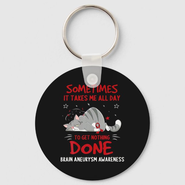 Brain Aneurysm Awareness Elephant 1 Key Ring (Front)