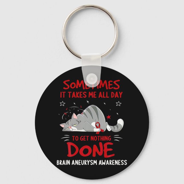 Brain Aneurysm Awareness Elephant Faith Hope Love  Key Ring (Front)