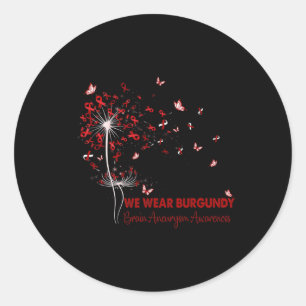 Brain Aneurysm Awareness Faith Hope Love Dandelion Classic Round Sticker
