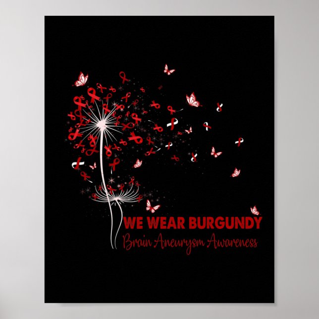 Brain Aneurysm Awareness Faith Hope Love Dandelion Poster (Front)