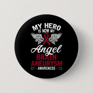 Brain Aneurysm Awareness Gift Burgundy Ribbon 1 6 Cm Round Badge