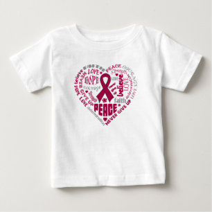 Brain Aneurysm Awareness Heart Words Baby T-Shirt