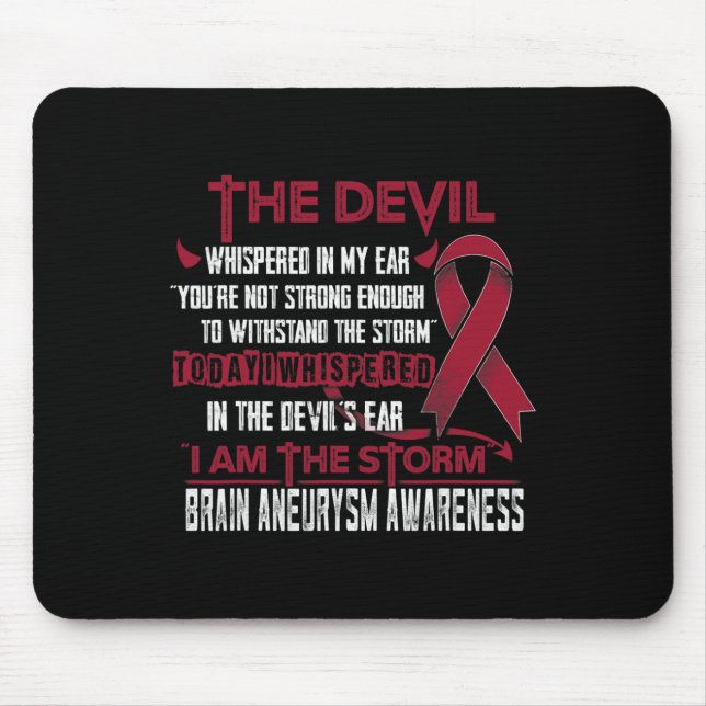 Brain Aneurysm Awareness I am the Storm Devil  Mouse Mat (Front)
