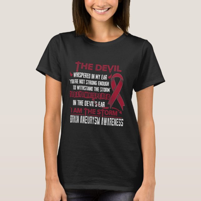 Brain Aneurysm Awareness I am the Storm Devil  T-Shirt (Front)