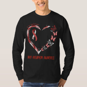 Brain Aneurysm Awareness I'm Survivor Heart Ribbon T-Shirt