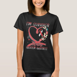 Brain Aneurysm Awareness I'm Survivor Heart Ribbon T-Shirt