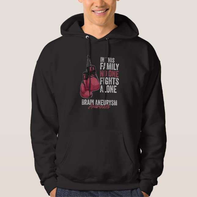 Brain Aneurysm Awareness Month Gloves Burgundy Rib Hoodie (Front)