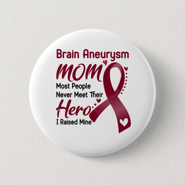 Brain Aneurysm Awareness Month Ribbon Gifts 6 Cm Round Badge (Front)