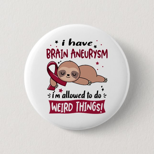 Brain Aneurysm Awareness Month Ribbon Gifts 6 Cm Round Badge (Front)