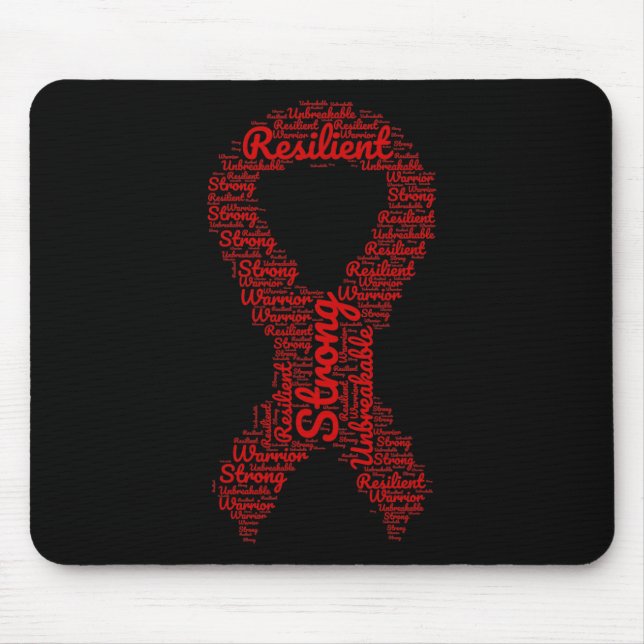 Brain Aneurysm Awareness Month Ribbon With Words  Mouse Mat (Front)