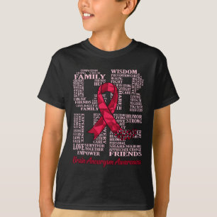 Brain Aneurysm Awareness Ribbon Month Support Grap T-Shirt