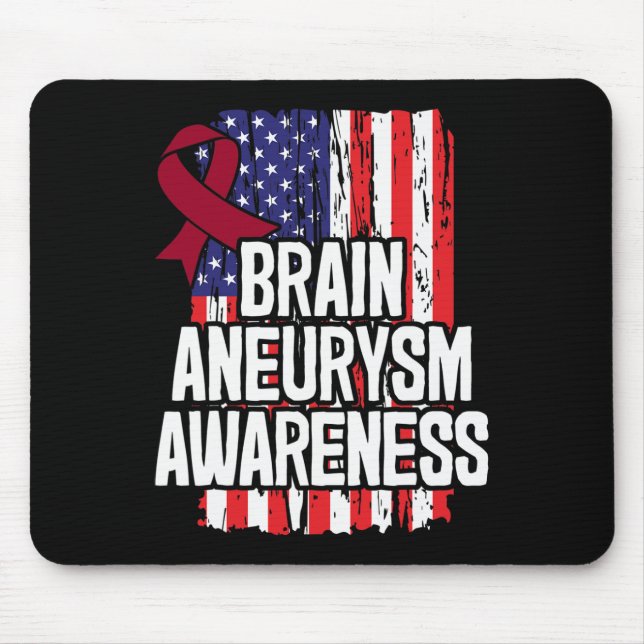 Brain Aneurysm Awareness Ribbon  Mouse Mat (Front)