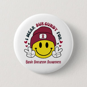 Brain Aneurysm Awareness Ribbon Support Gifts 6 Cm Round Badge