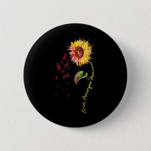 Brain Aneurysm Awareness Sunflower 1 6 Cm Round Badge