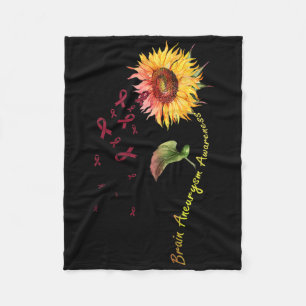 Brain Aneurysm Awareness Sunflower 1 Fleece Blanket