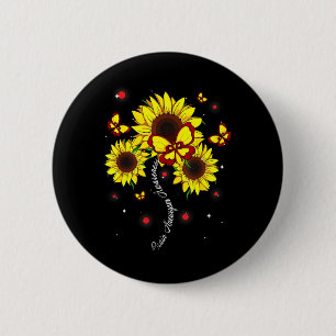 Brain Aneurysm Awareness Sunflower Butterfly Ribbo 6 Cm Round Badge