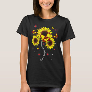 Brain Aneurysm Awareness Sunflower Butterfly Ribbo T-Shirt