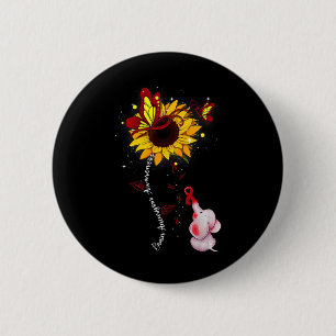 Brain Aneurysm Awareness Sunflower Elephant Men   6 Cm Round Badge