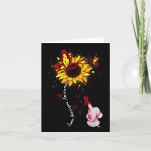 Brain Aneurysm Awareness Sunflower Elephant Men  Card