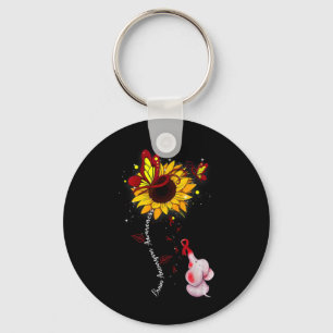 Brain Aneurysm Awareness Sunflower Elephant Men   Key Ring