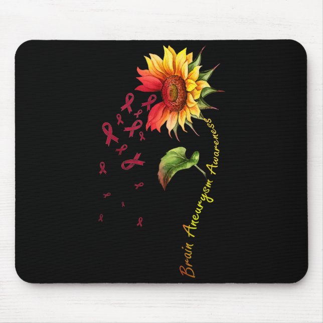 Brain Aneurysm Awareness Sunflower Mouse Mat (Front)