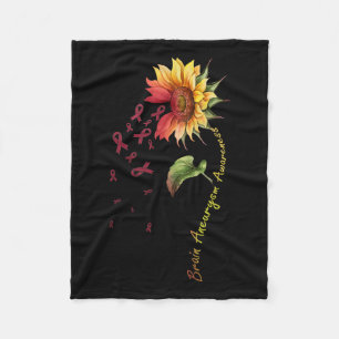 Brain Aneurysm Awareness Sunflower Shirt Fleece Blanket