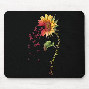 Brain Aneurysm Awareness Sunflower Shirt Mouse Mat