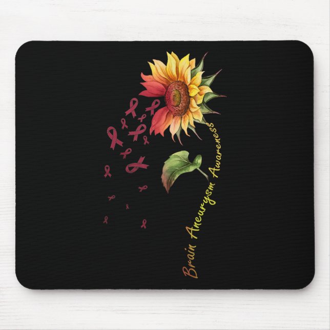 Brain Aneurysm Awareness Sunflower Shirt  Mouse Mat (Front)