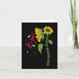 Brain Aneurysm Awareness Sunflower Surgery Support Card