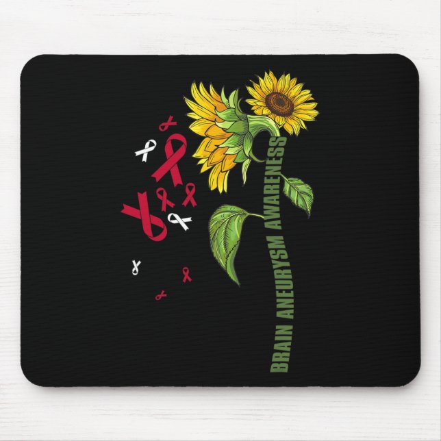 Brain Aneurysm Awareness Sunflower Surgery Support Mouse Mat (Front)