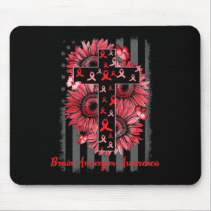 Brain Aneurysm Awareness Sunflower Warrior Support Mouse Mat