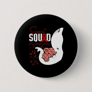 Brain Aneurysm Awareness Support Squad Elephant  6 Cm Round Badge