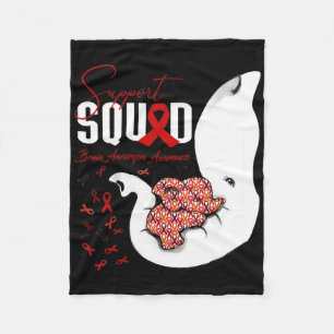 Brain Aneurysm Awareness Support Squad Elephant Fleece Blanket