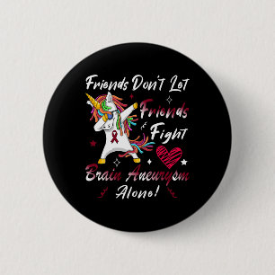 Brain Aneurysm Awareness Unicorn Burgundy Ribbon S 6 Cm Round Badge
