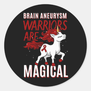 Brain Aneurysm Awareness Unicorn Supporter Intracr Classic Round Sticker