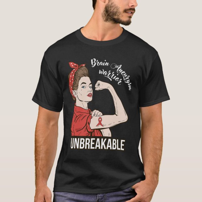 Brain Aneurysm Awareness Warrior Unbreakable Tee G (Front)