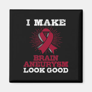 Brain Aneurysm  Burgundy Awareness Ribbon Magnet