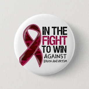 Brain Aneurysm - Fight To Win 6 Cm Round Badge