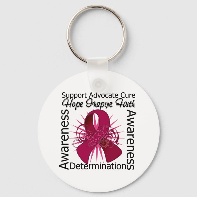 Brain Aneurysm Inspirations Spiral Ribbon Key Ring (Front)