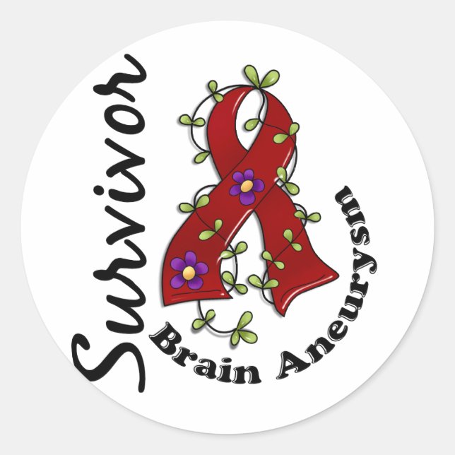 Brain Aneurysm Survivor 15 Classic Round Sticker (Front)