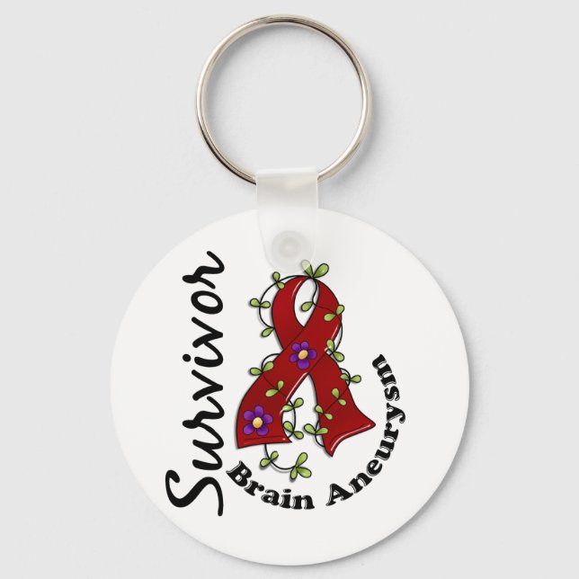Brain Aneurysm Survivor 15 Key Ring (Front)